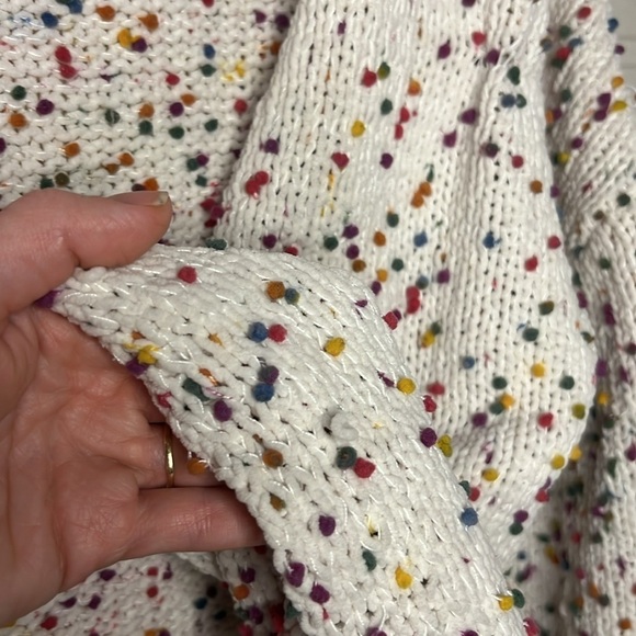 P.S Kate Off White Confetti Knit Open Cardigan, Women’s Size Small/ Medium - Picture 10 of 10
